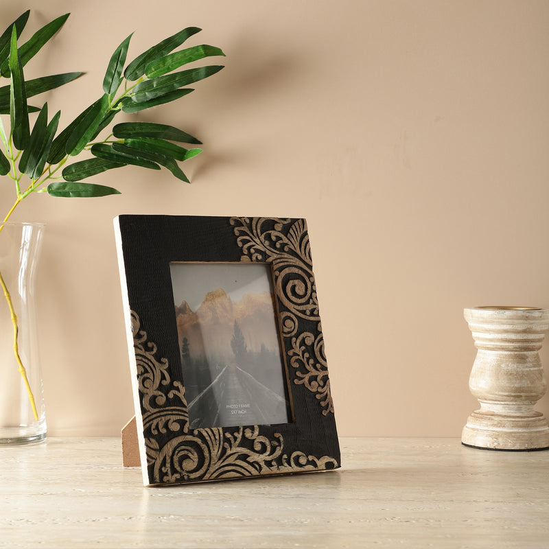 Carved Brown Wooden Frame