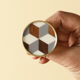 Geometrical Resin Wooden Knob- Set of 6