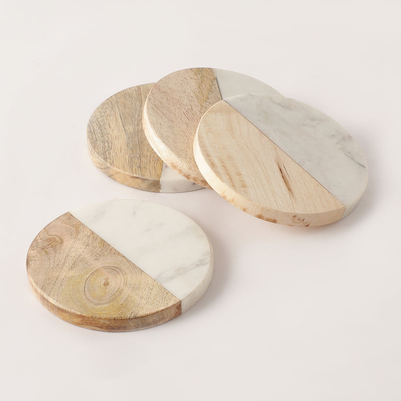 Wooden Mix Coasters- Set of 4