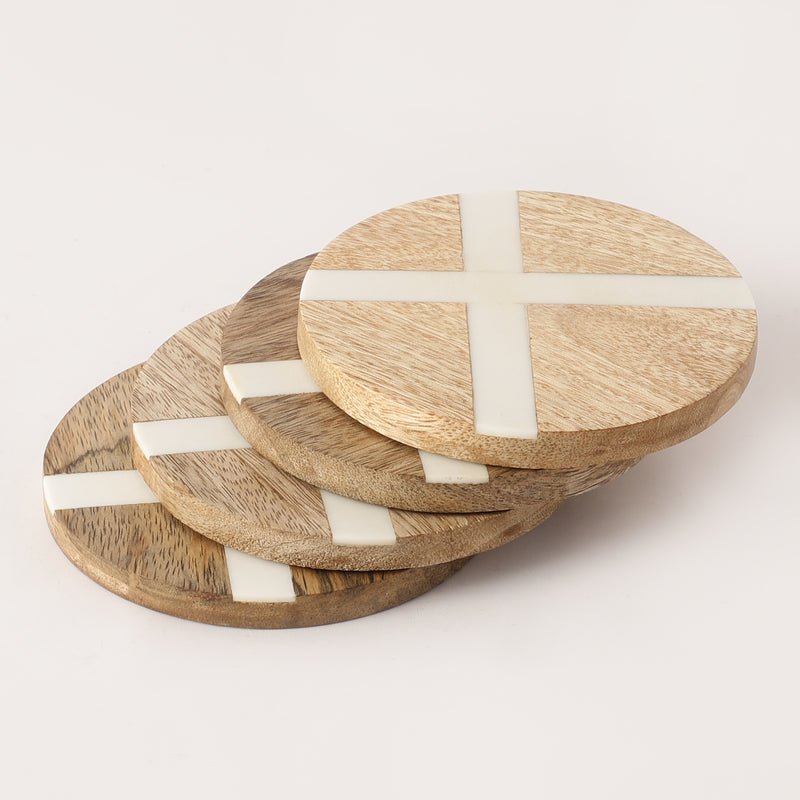 Resin Inlay Wooden Coasters- Set of 4