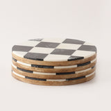 Check Resin Coasters- Set of 4