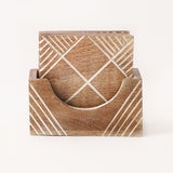 Carved Wooden Coasters- Set of 4