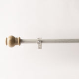 Pomp Wooden Finial Extendable Curtain Rod Distress White GAUGE-0.5-0.75" (Hardware Included)