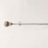 Typho Wooden Finial Extendable Curtain Rod Distress White GAUGE-0.5-0.75" (Hardware Included)