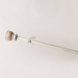 Typho Wooden Finial Extendable Curtain Rod Distress White GAUGE-0.5-0.75" (Hardware Included)