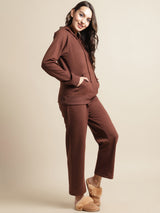 Secret Wish Women Fleece Brown Winter Night Suit