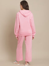 Secret Wish Women Fleece Baby Pink Winter Night Suit