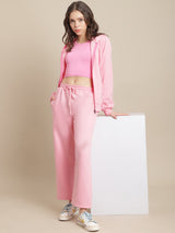 Secret Wish Women Fleece Baby Pink Winter Night Suit