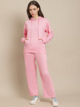 Secret Wish Women Fleece Baby Pink Winter Night Suit