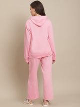 Secret Wish Women Fleece Baby Pink Winter Night Suit