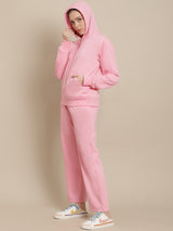 Secret Wish Women Fleece Baby Pink Winter Night Suit