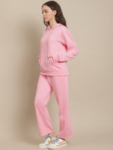 Secret Wish Women Fleece Baby Pink Winter Night Suit