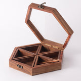 Wooden Spice Box with Spoon- 6 Part