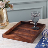 Light Burnt Wooden Tray-Set of 3