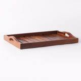 Light Burnt Wooden Tray-Set of 3